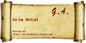 Grim Antal névjegykártya